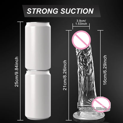 4 Sizes Transparent Dildo