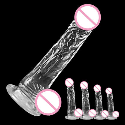 4 Sizes Transparent Dildo