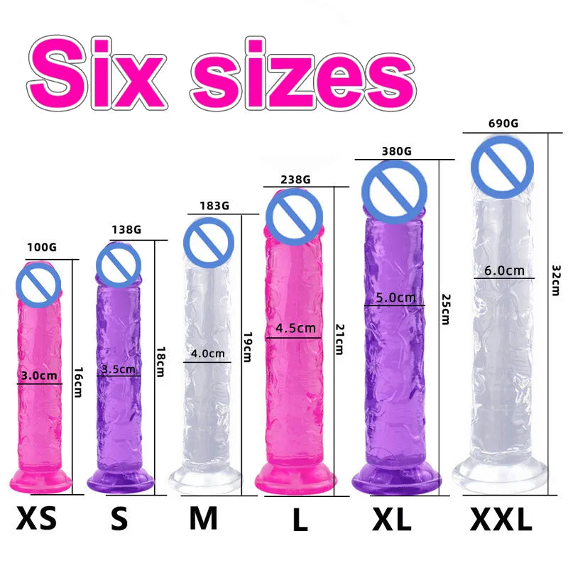 6 Sizes Realistic Dildo