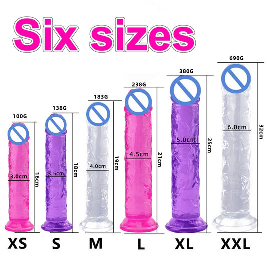 6 Sizes Realistic Dildo